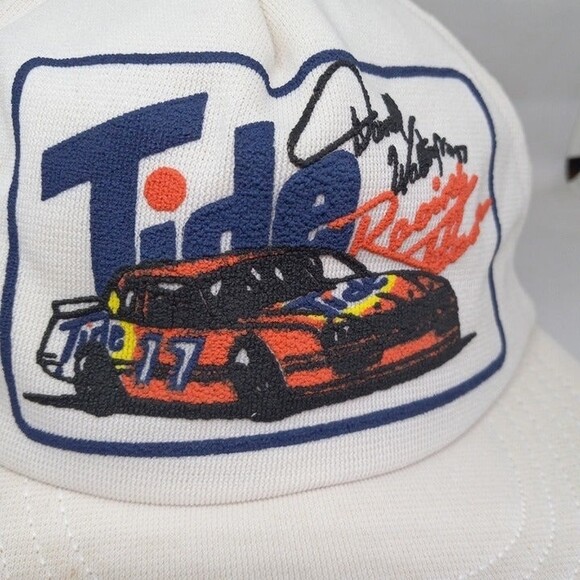 Vintage Darrell Waltrip #17 Tide Racing Puff Print Snapback Hat-Mesh-USA Made-80 - Picture 2 of 9